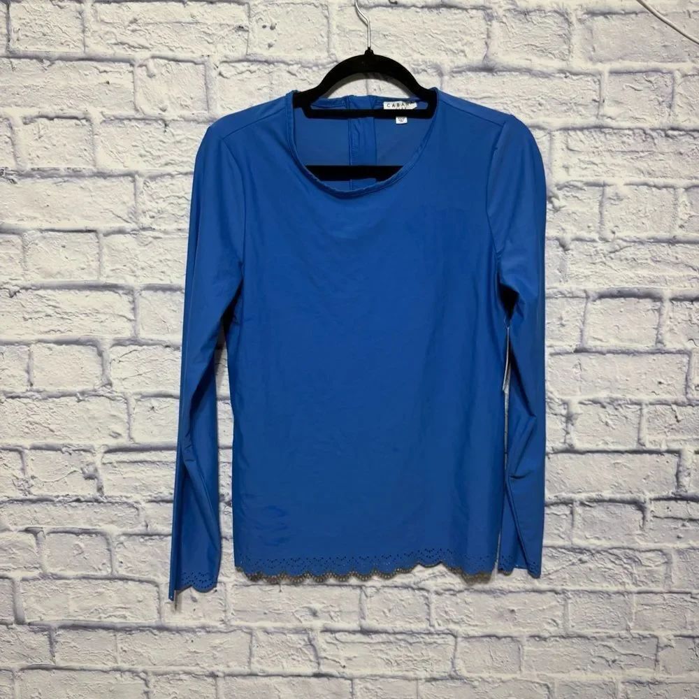 Cabana Life blue rash guard new with flaws size M